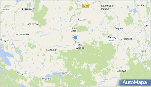 mapa Piłaki Wielkie, Piłaki Wielkie na mapie Targeo